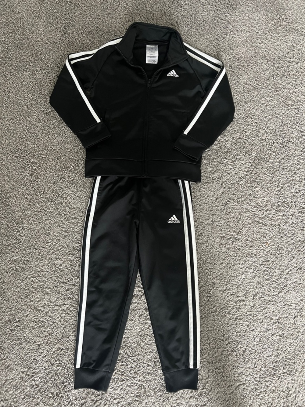 adidas Black and White Kids Track Jacket & Pants Set
